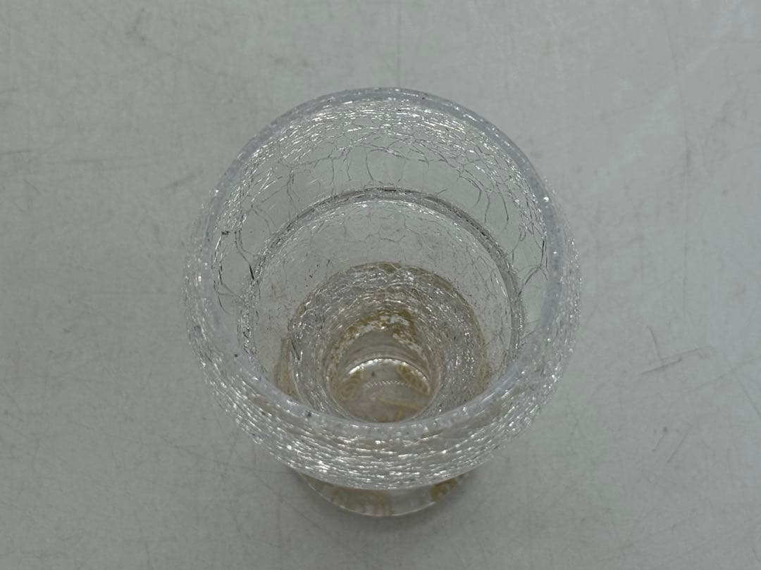 坂田甚内作　氷割金彩ガラスくいのみ2点　人気作家　送料込み250827
