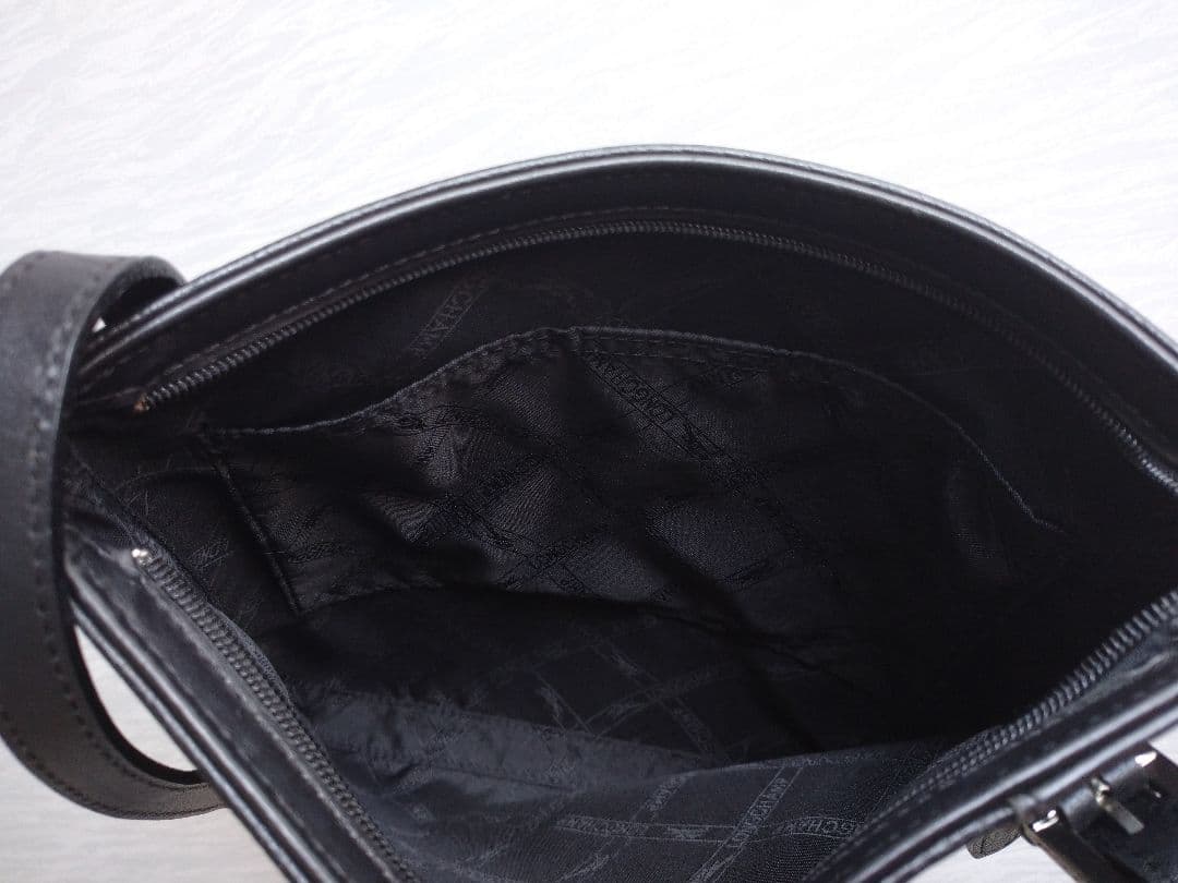 ロンシャン 本革 ショルダーバッグ ブラック