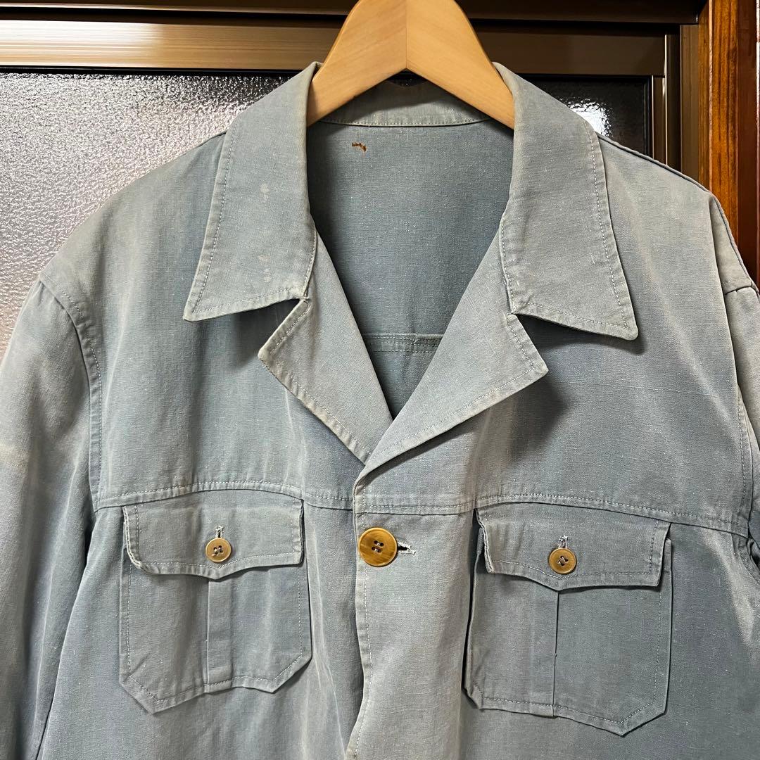 40s french vintage コットンリネン キャンバス ジャケット