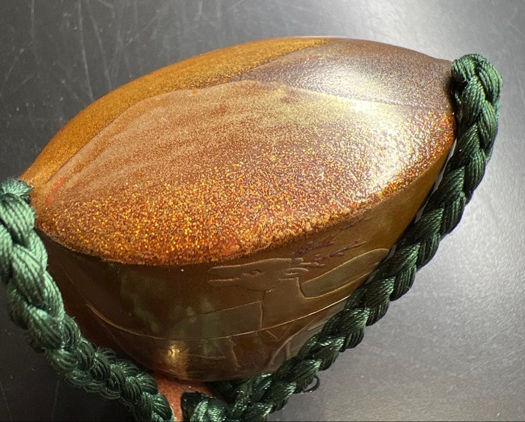 翠香銘　蒔絵印籠　木箱付　32g 東Y7-1119☆2Fトカサ