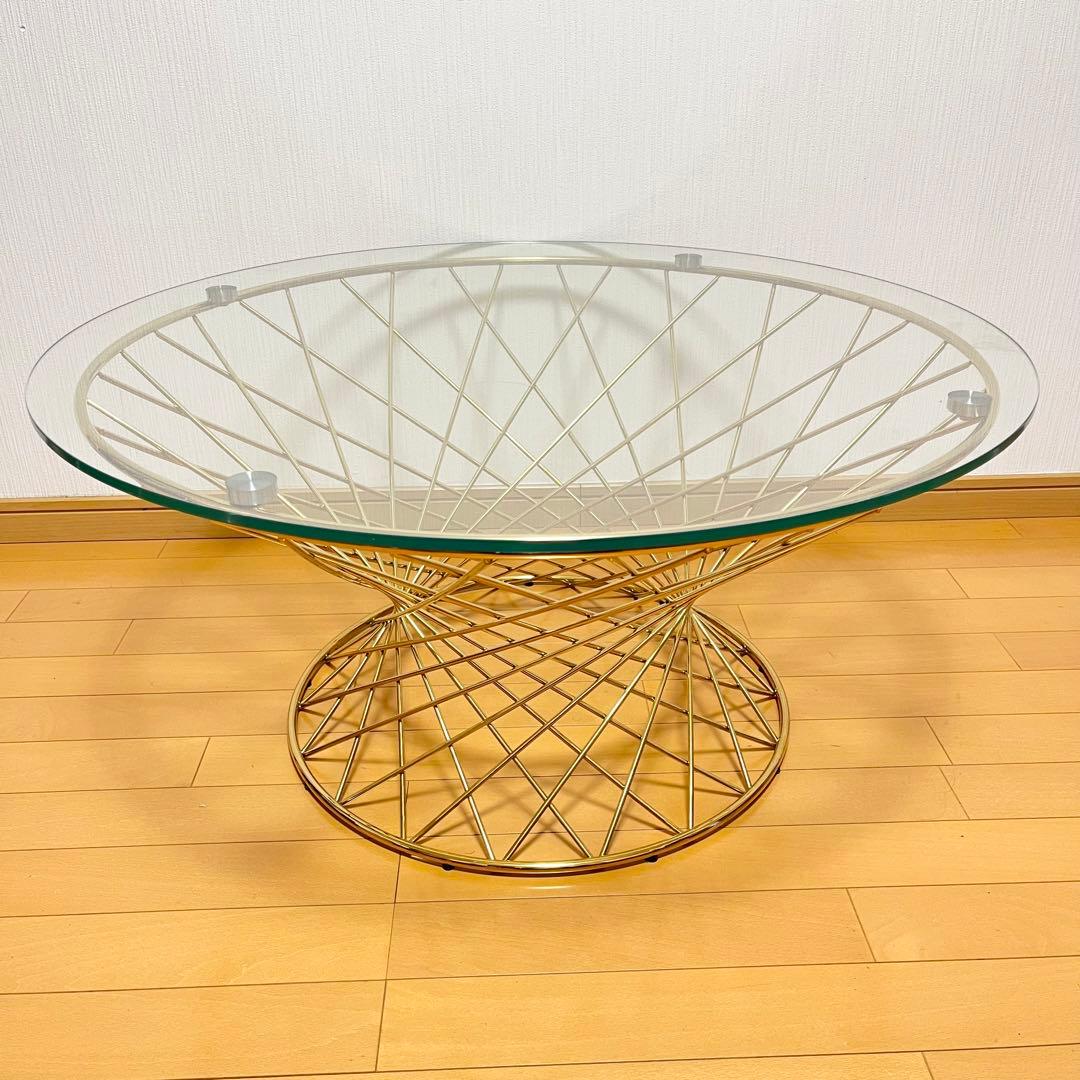 美品 Francfranc フランフラン マーリアコーヒーテーブル ゴールド