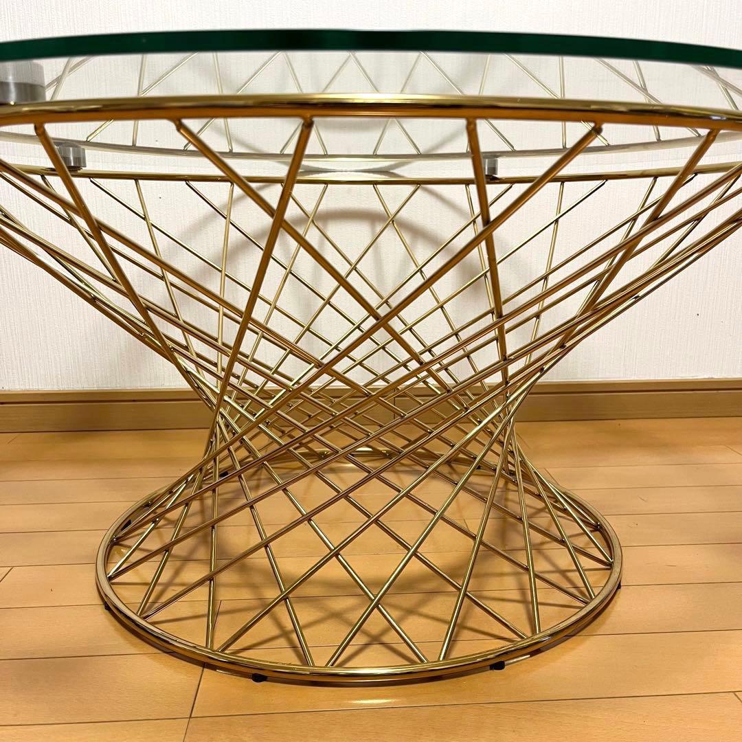 美品 Francfranc フランフラン マーリアコーヒーテーブル ゴールド