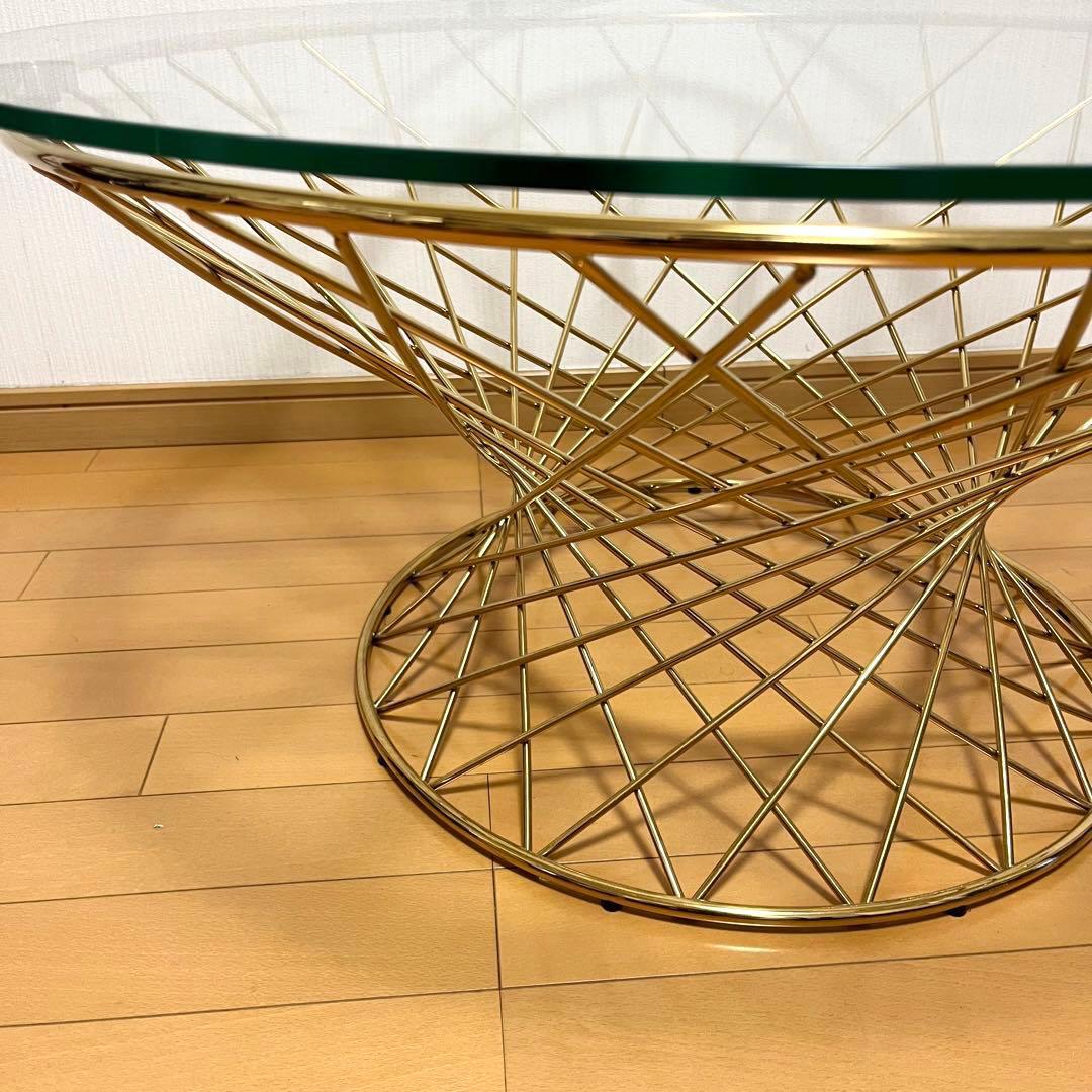 美品 Francfranc フランフラン マーリアコーヒーテーブル ゴールド