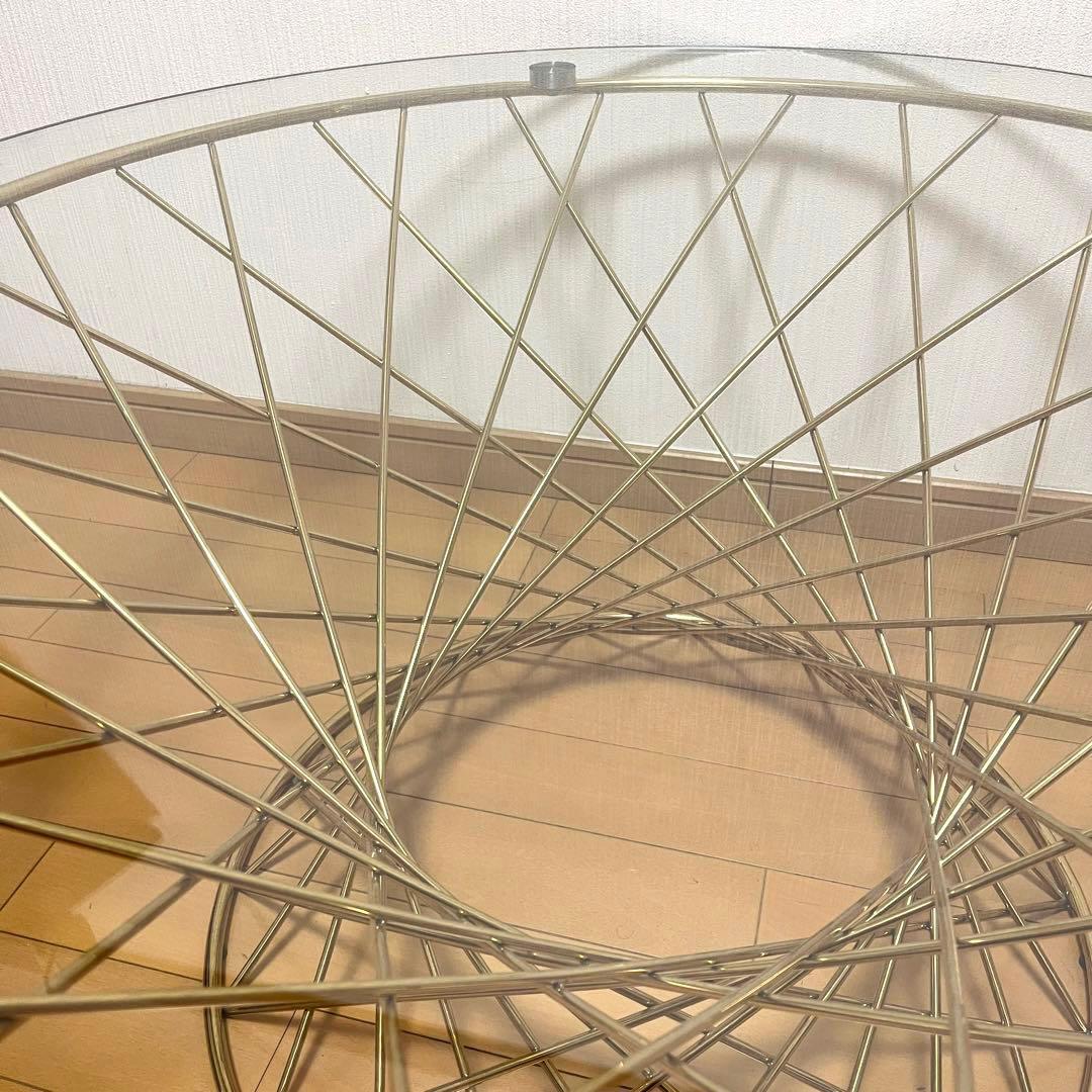 美品 Francfranc フランフラン マーリアコーヒーテーブル ゴールド