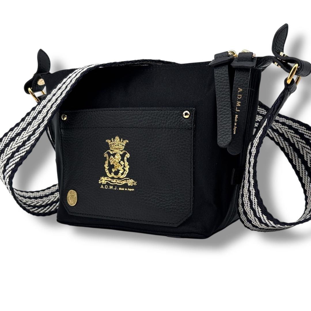【希少】A.D.M.J. ナイロン マーキスアクセント クロスボディバッグ 黒