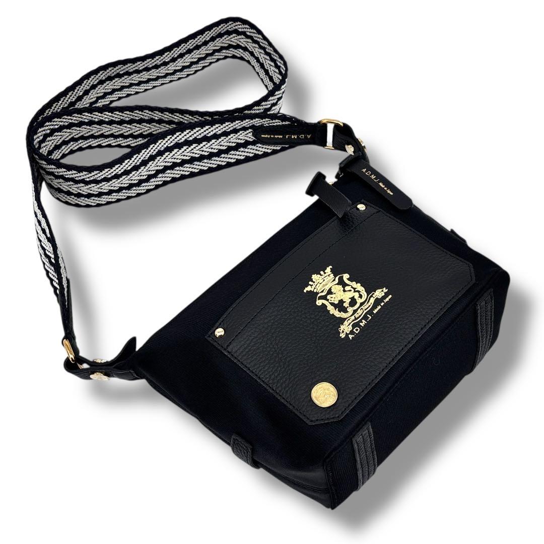 【希少】A.D.M.J. ナイロン マーキスアクセント クロスボディバッグ 黒