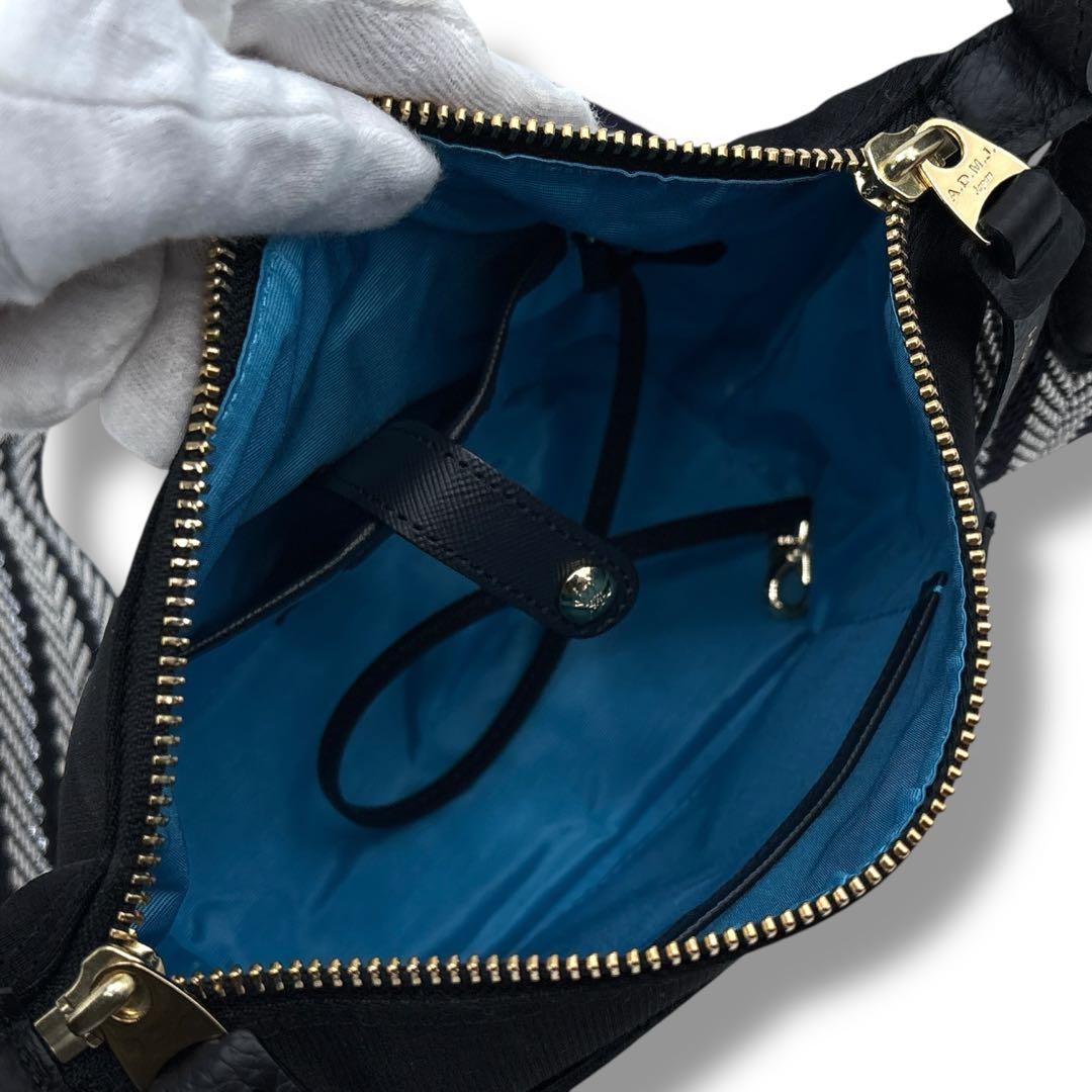 【希少】A.D.M.J. ナイロン マーキスアクセント クロスボディバッグ 黒