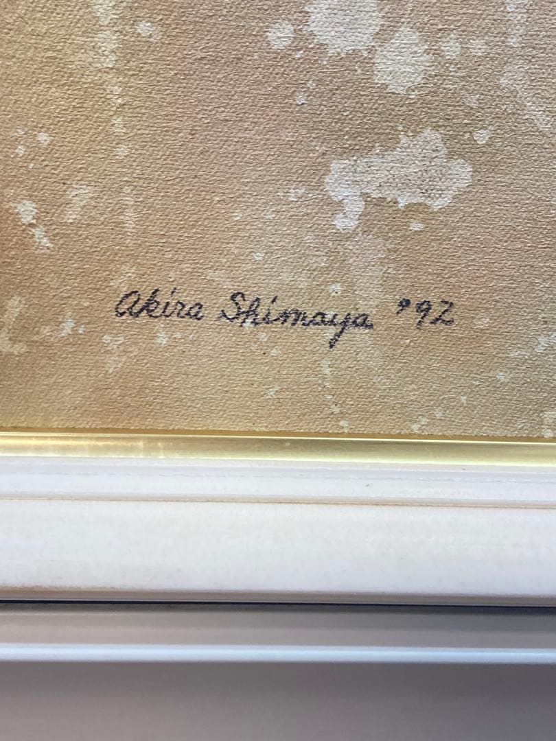 島谷晃 画 アクリル画「宙より」 1992年 肉筆 真作