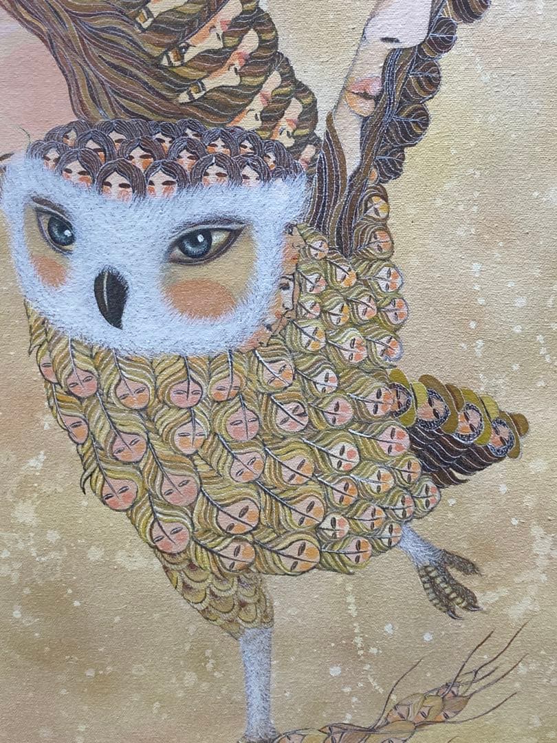 島谷晃 画 アクリル画「宙より」 1992年 肉筆 真作