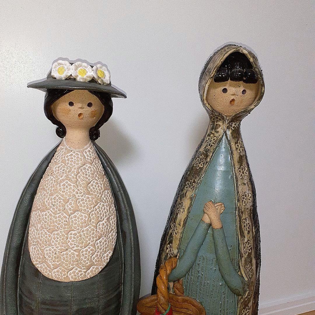ポタリーメルヘン 　陶器製少女　手作り 2体セット