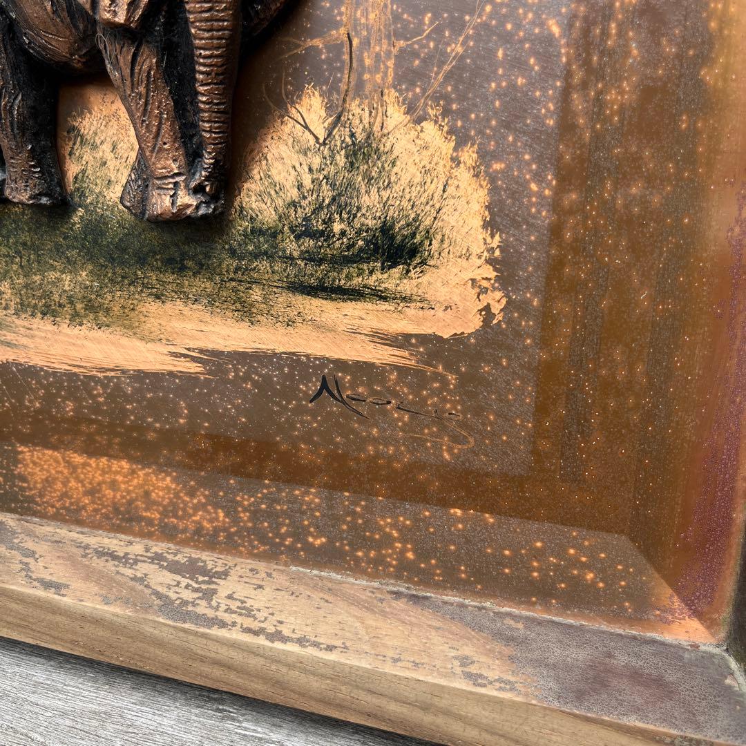 ヴィンテージ銅の象壁掛け