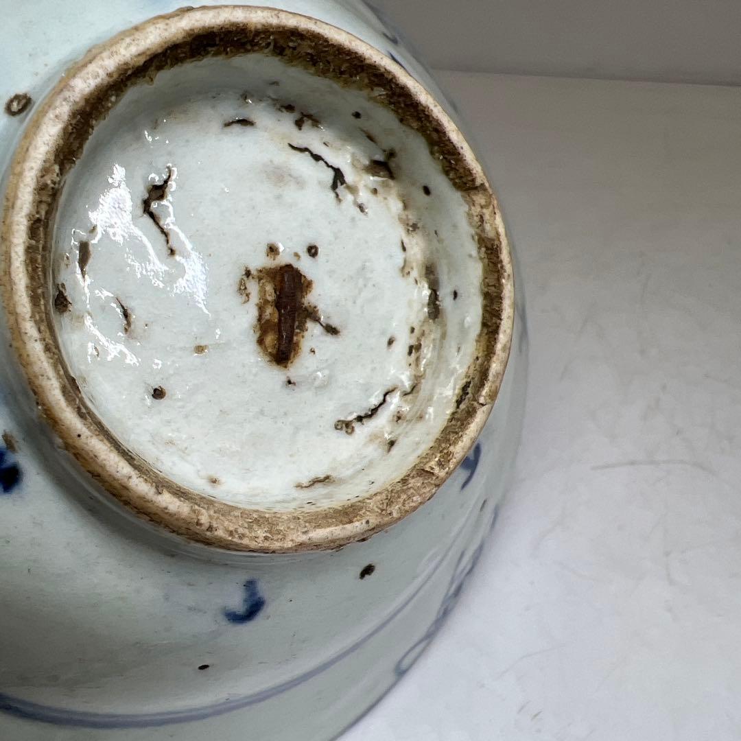 中国古玩　新渡中鉢2客　口径約17/12.7㎝　東Y7-0804①