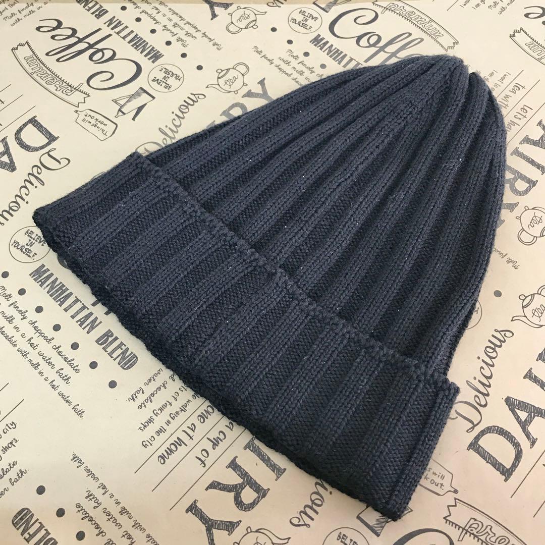 ディオール ニット帽 ディオールロゴ ブラック ウール100％ H1011