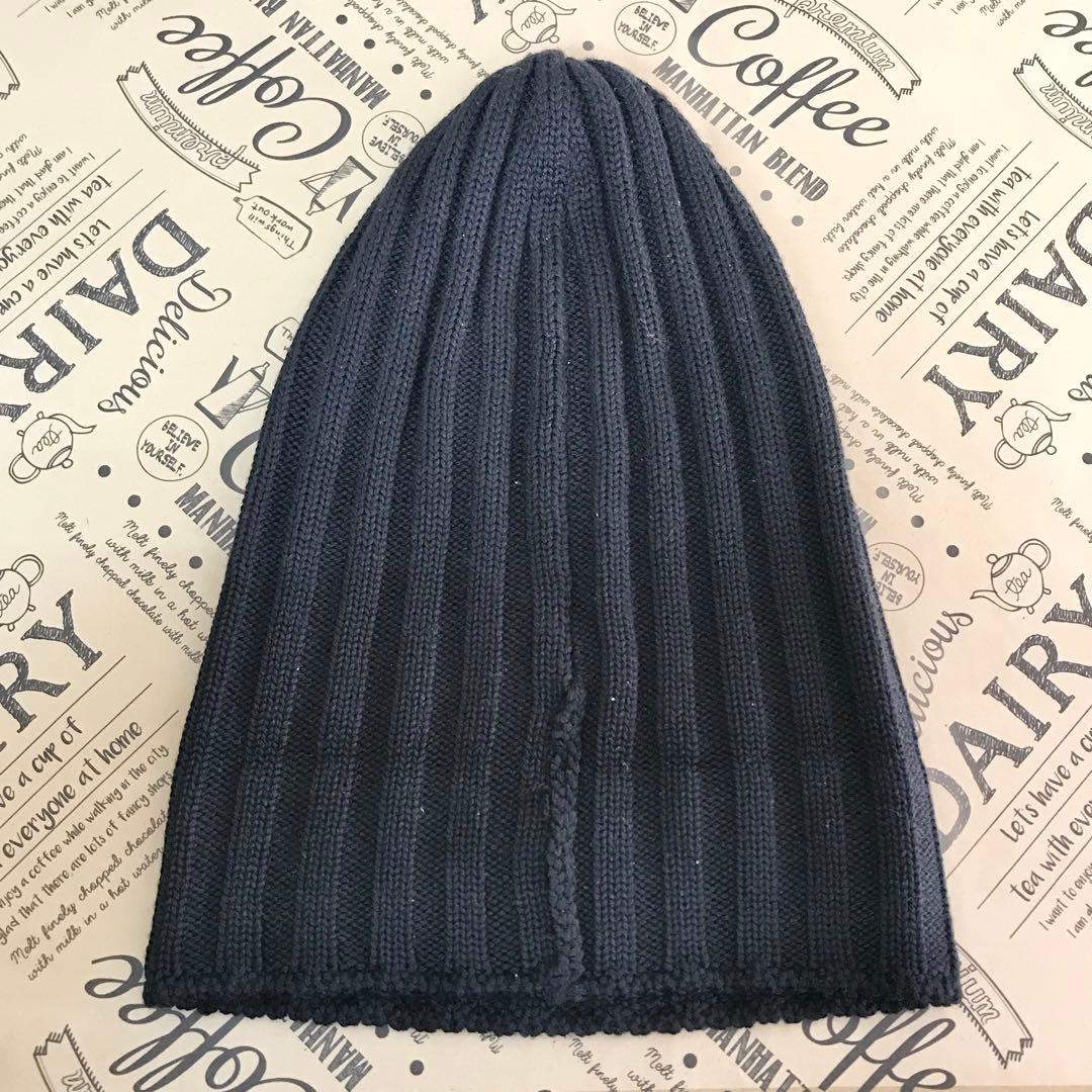 ディオール ニット帽 ディオールロゴ ブラック ウール100％ H1011