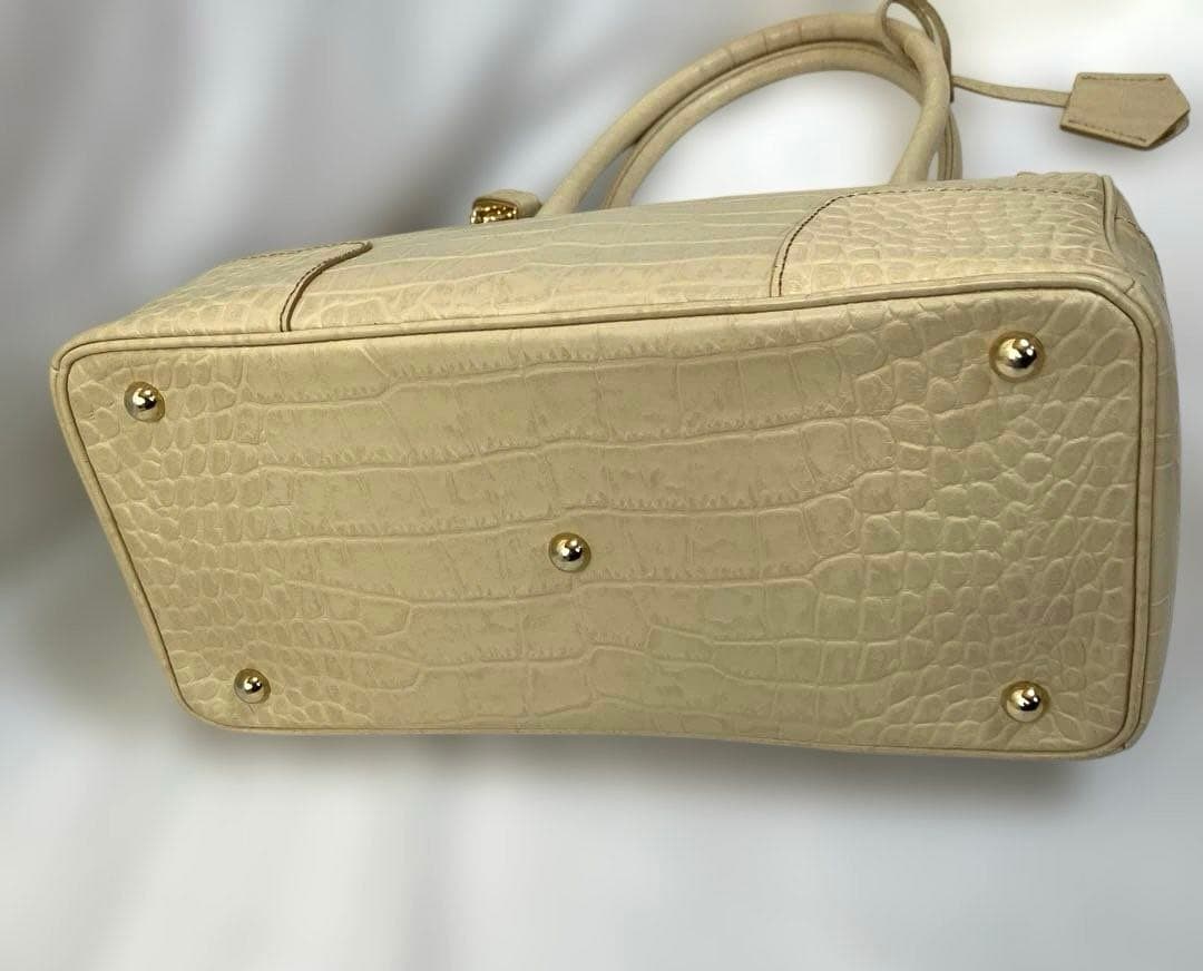 【美品】濱野HAMANO クロコクラッシーアーバントートミニ ハンドバッグ