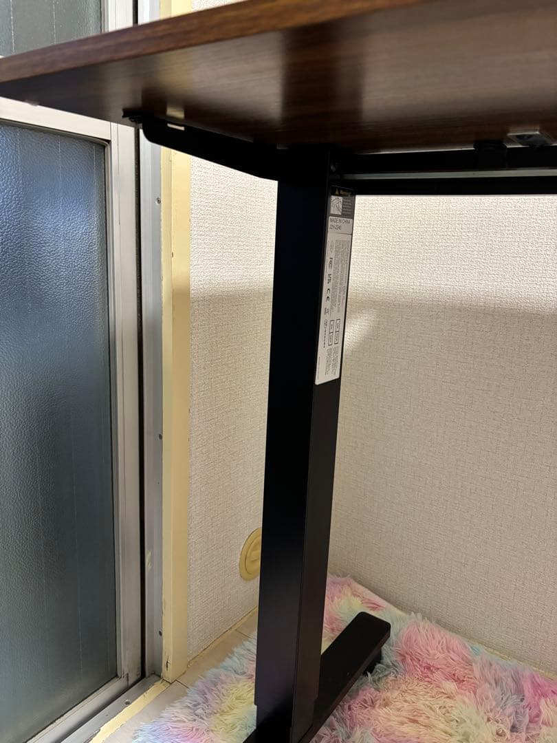 電動昇降デスク ブラウン 中型