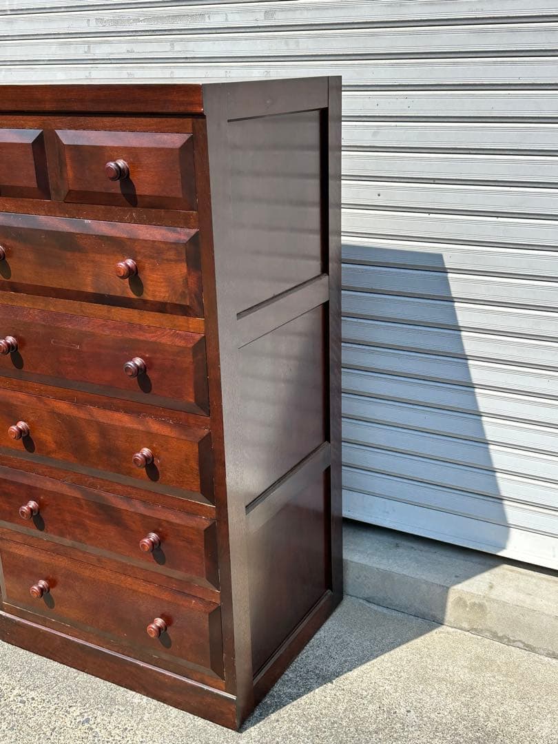 松本民芸家具　チェスト　特注サイズ　細身　D型整理タンス　箪笥　小引出