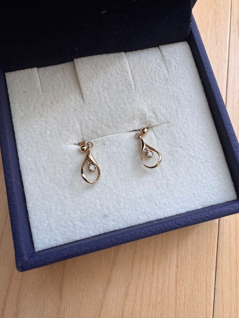 ヴァンドーム青山 K10 ダイヤモンド ドロップ ピアス