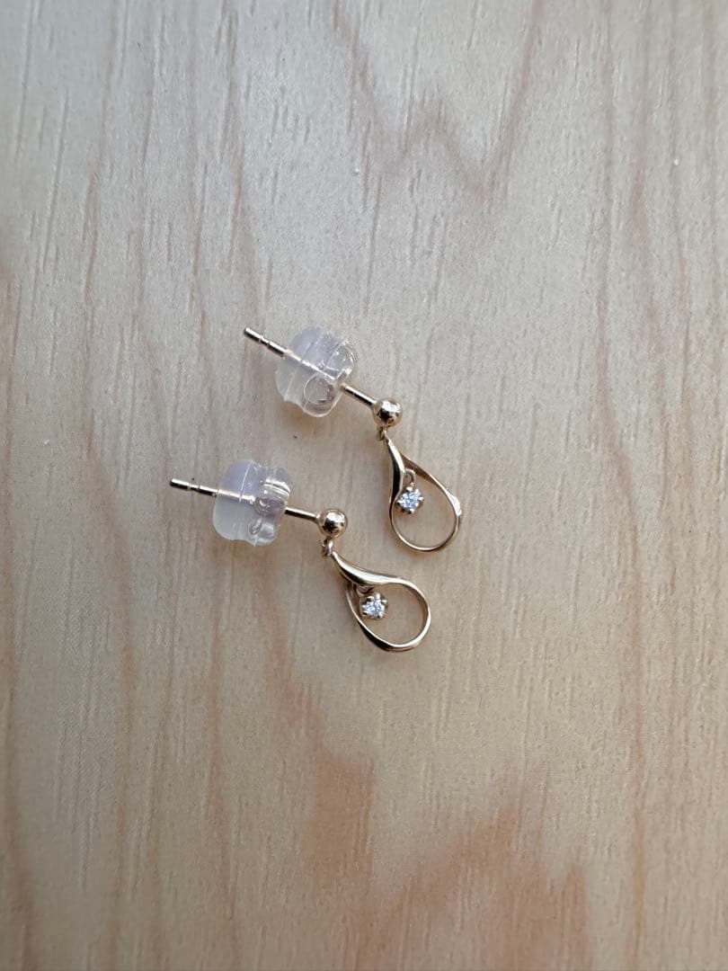 ヴァンドーム青山 K10 ダイヤモンド ドロップ ピアス