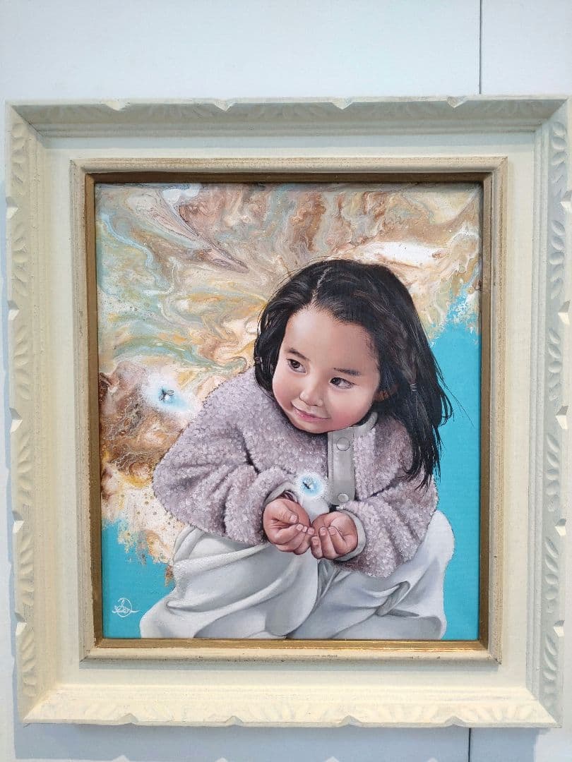 油絵/人物画【雪虫】1点物の原画◆作者サイン入り/F8号キャンバス