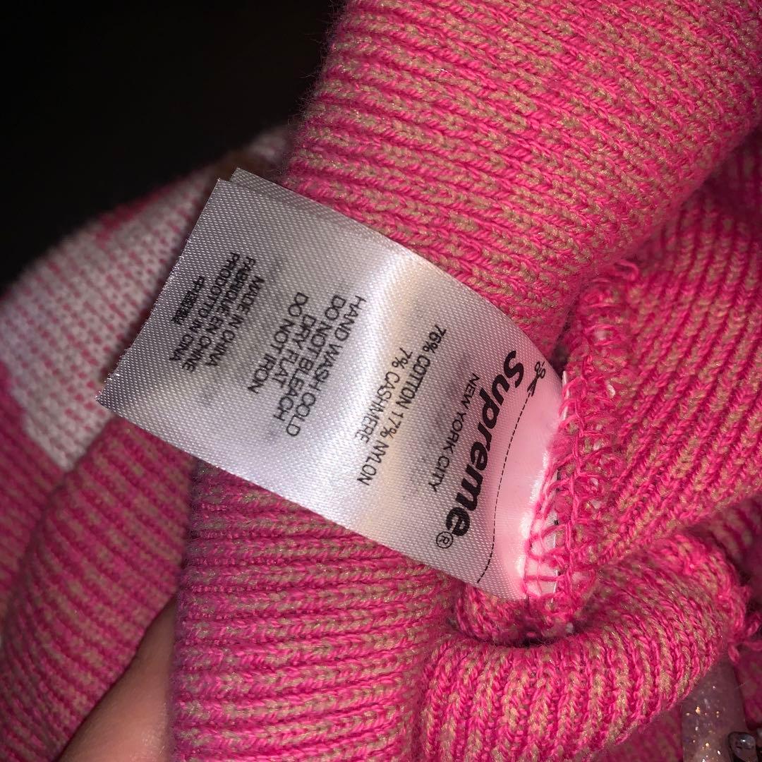 Supreme ピンク ニット帽　ビーニー