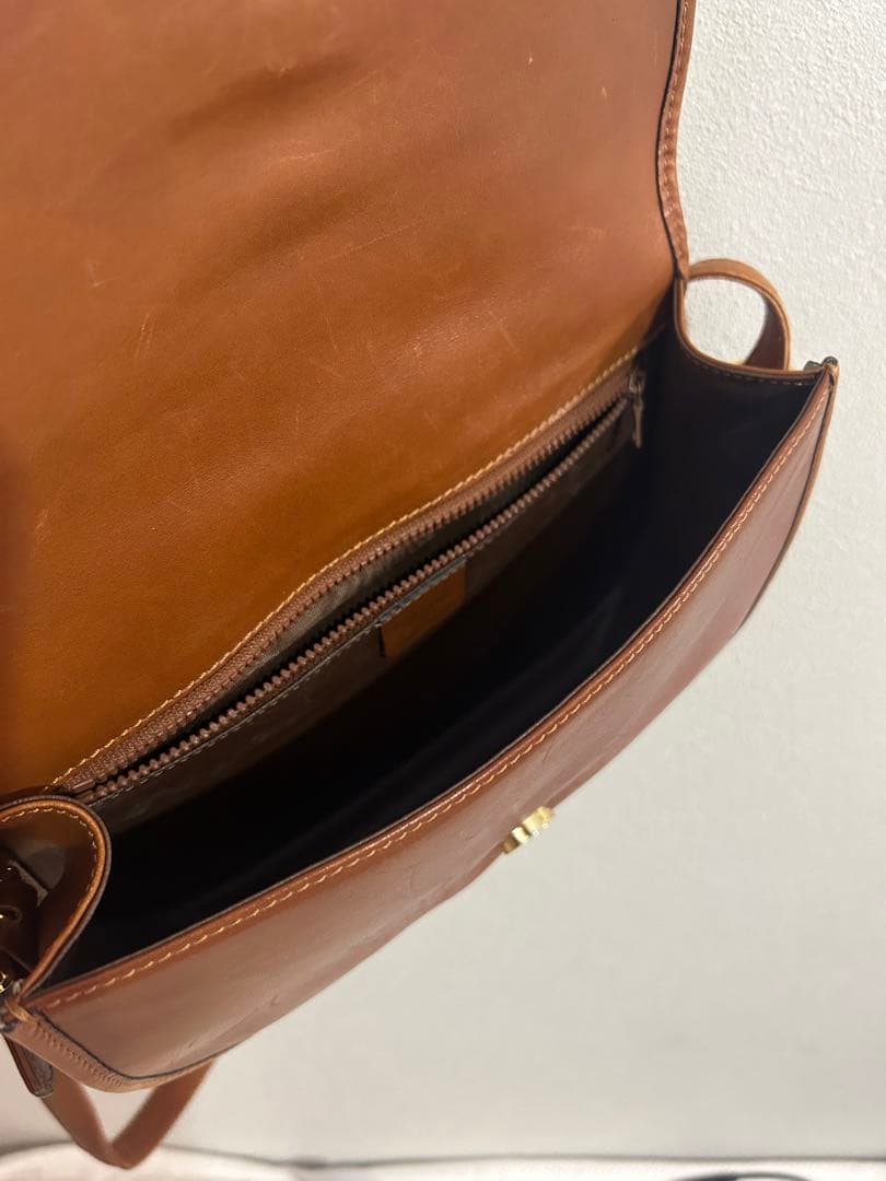 即配送！オールド CELINE ショルダーバッグ ブラウン