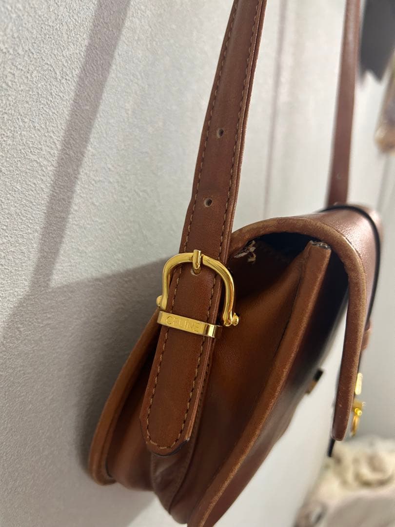 即配送！オールド CELINE ショルダーバッグ ブラウン