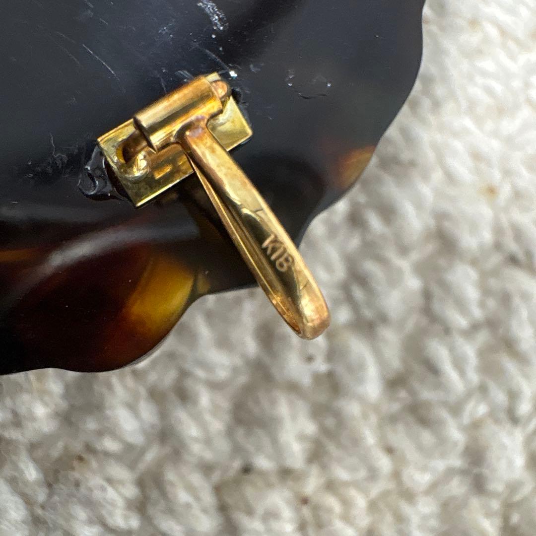 カメオ 鼈甲　K18 ブローチ　ビンテージ　アンティーク