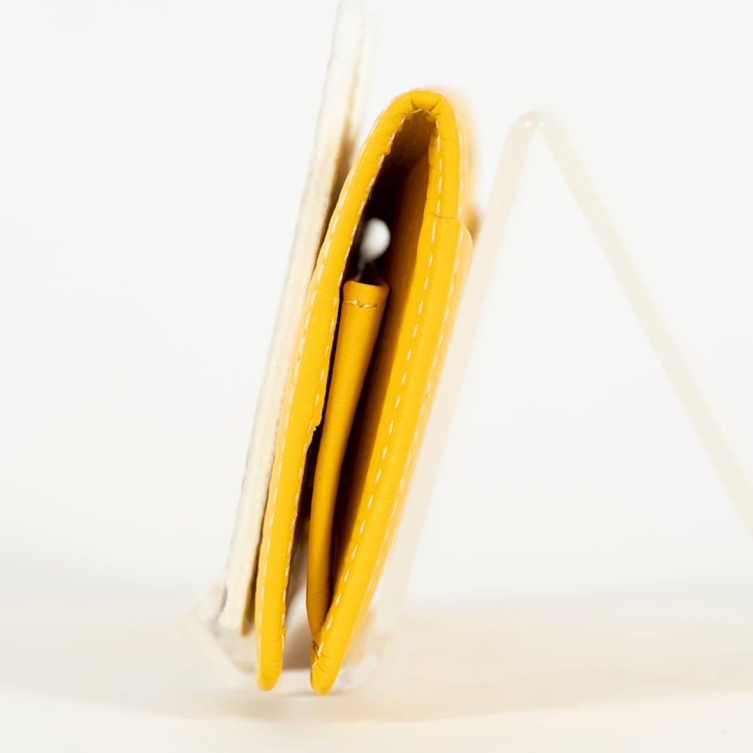 【未使用級✨】キタムラ 犬 箱付き ケース シボ レザー イエロー