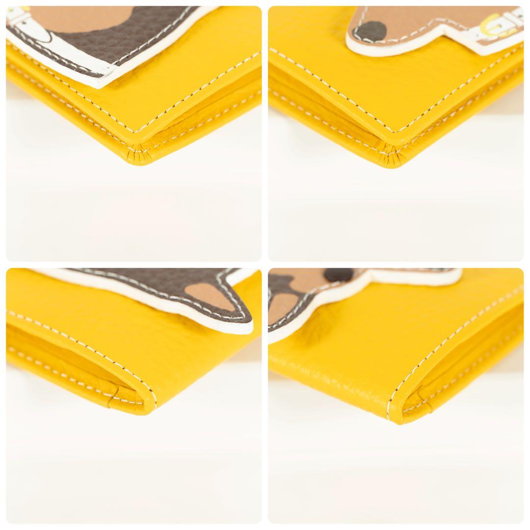 【未使用級✨】キタムラ 犬 箱付き ケース シボ レザー イエロー