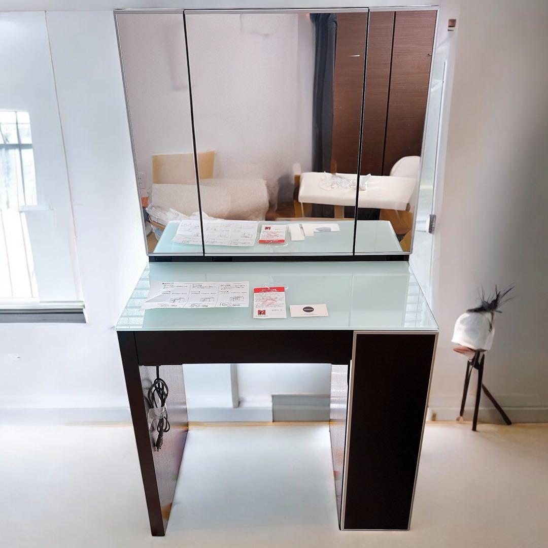 【美品】松永家具 piatto ドレッサー 75cm幅 高級感◎ 鏡台 北欧風