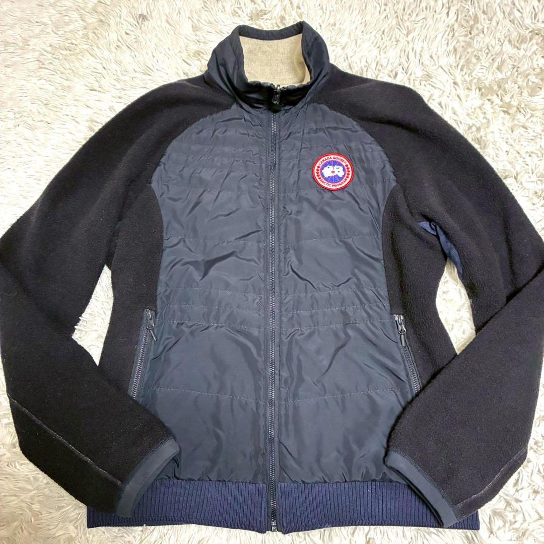 L/リバーシブル⭐️カナダグース グラフトン　ボアジャケット　フリース　紺　グレー