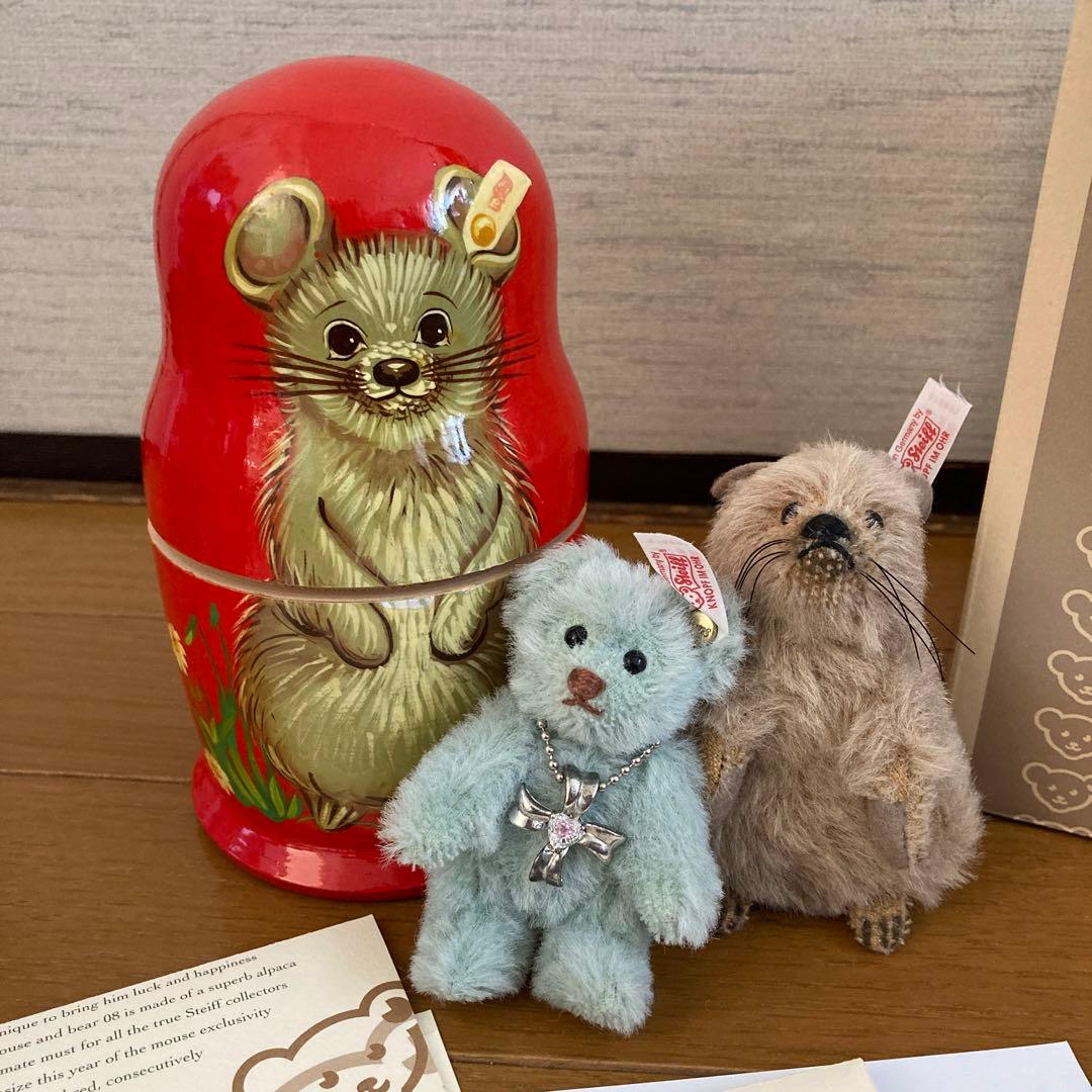 希少レア　Steiff シュタイフ　マトリョーシカ　ネズミ　テディベア　セット