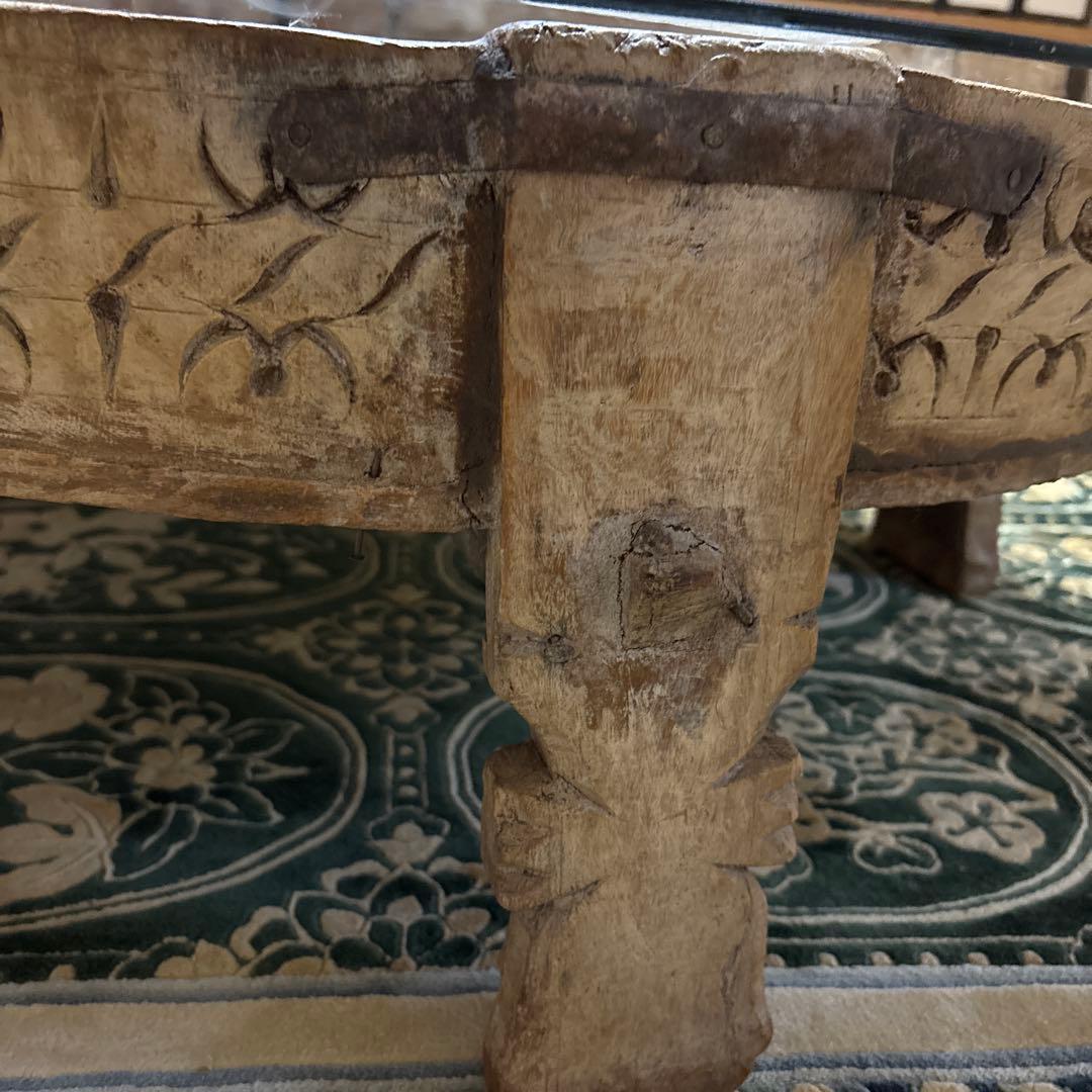 インド　チャパティテーブル　アンティーク