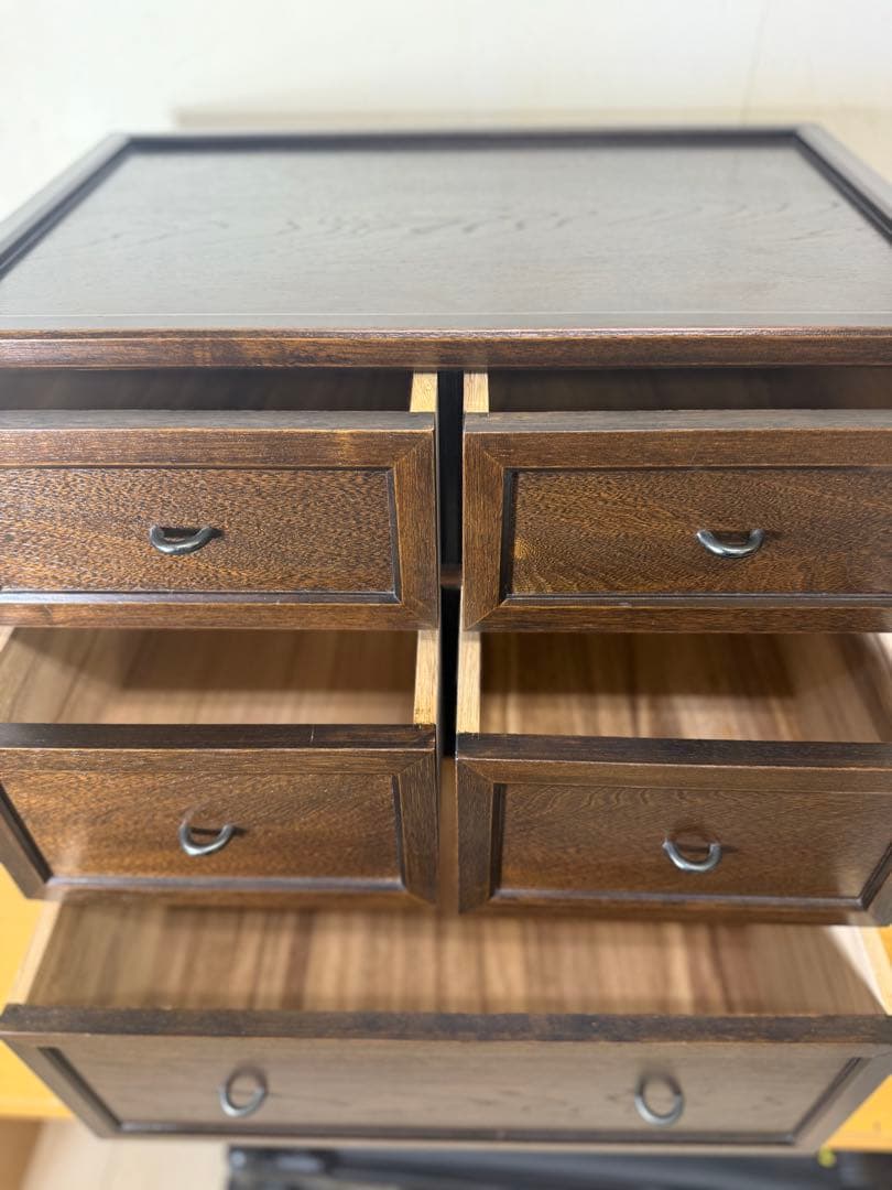 【引取り可】チェスト 和風 リビングチェスト 木製 無垢 リビングボード 完成品