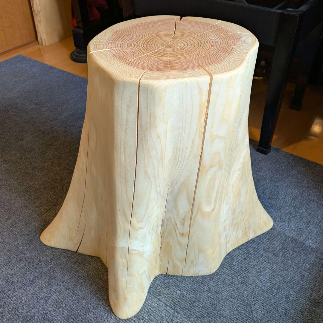 檜　大型　切り株　丸太　椅子　スツール　高さ約44.5㎝