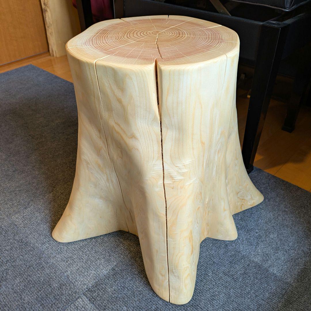 檜　大型　切り株　丸太　椅子　スツール　高さ約44.5㎝