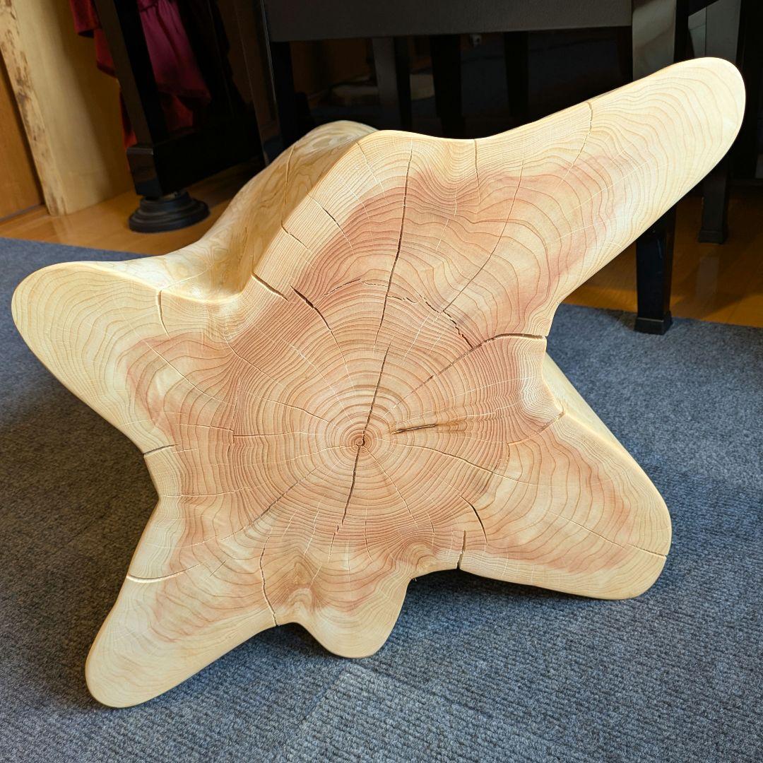 檜　大型　切り株　丸太　椅子　スツール　高さ約44.5㎝