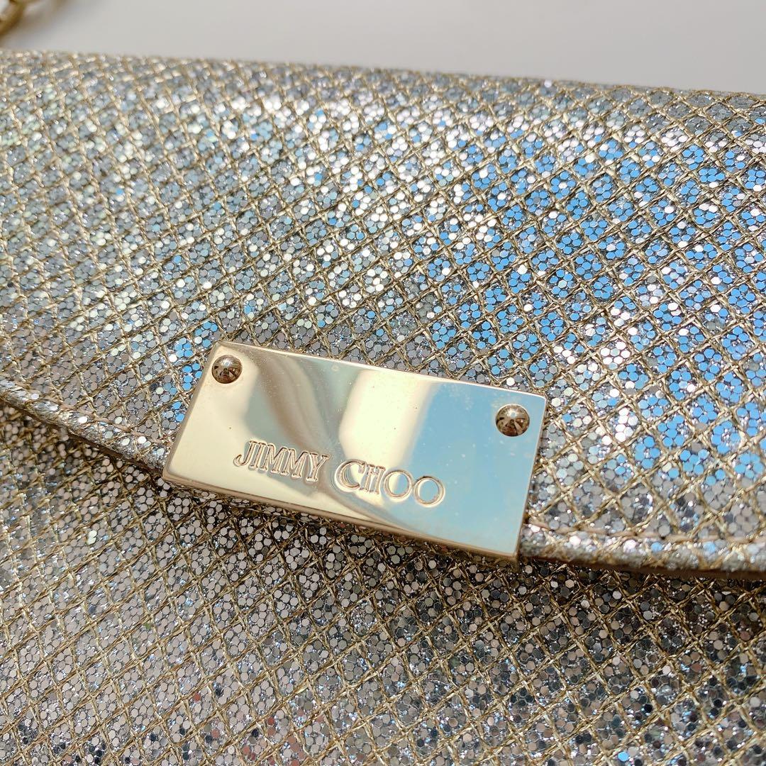 ジミーチュウ　ハンドバッグ　シルバー×ゴールド