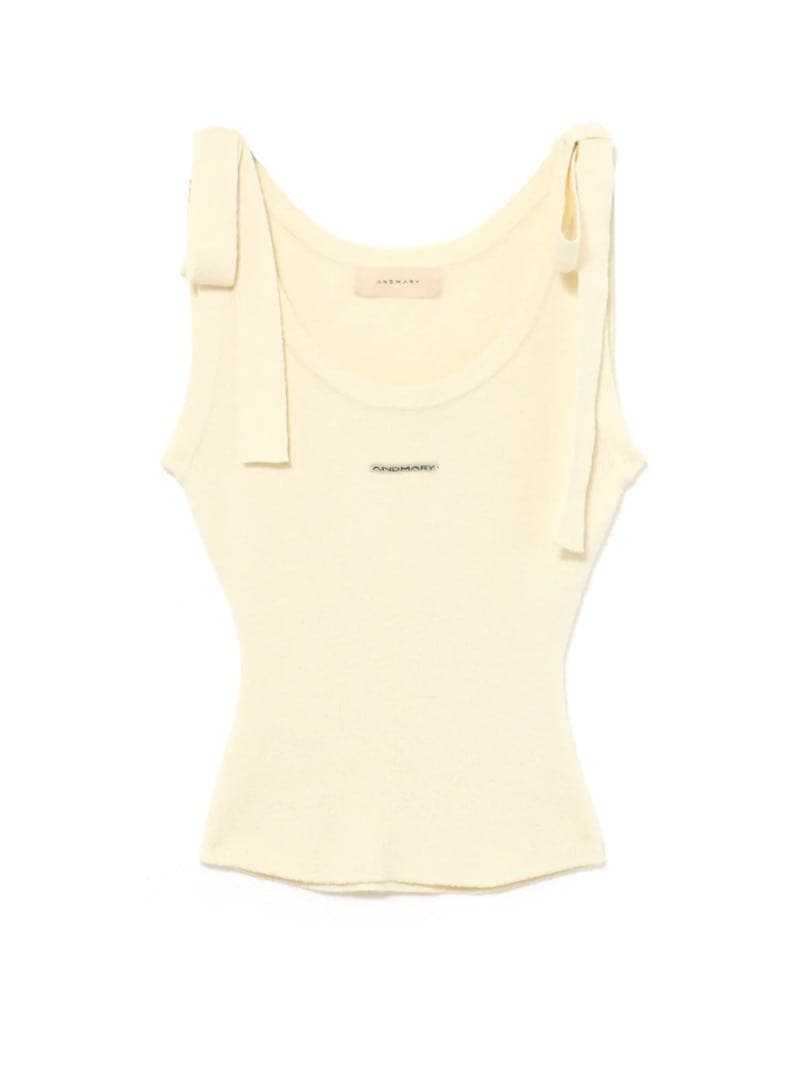 andmary　Avrill ribbon tops　ivory