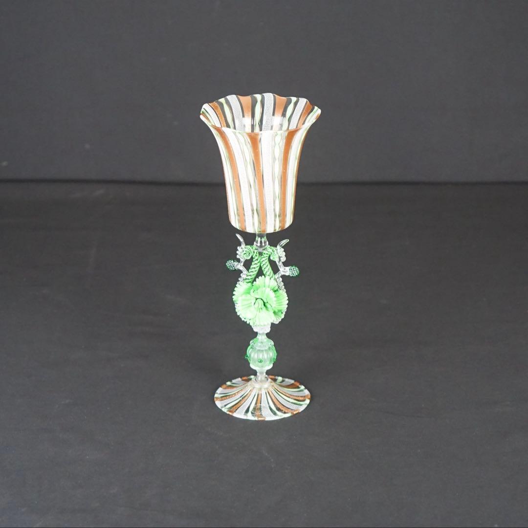 【MURANO】ベネチアンガラス ムラーノ レース ワイングラス ゴブレット