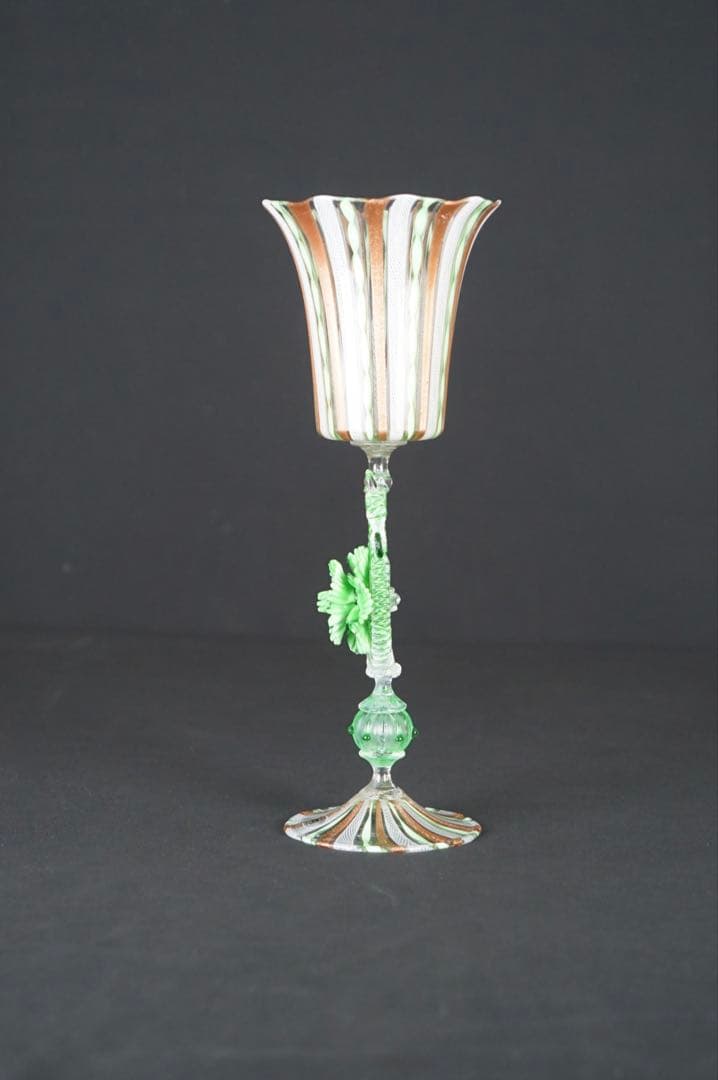 【MURANO】ベネチアンガラス ムラーノ レース ワイングラス ゴブレット