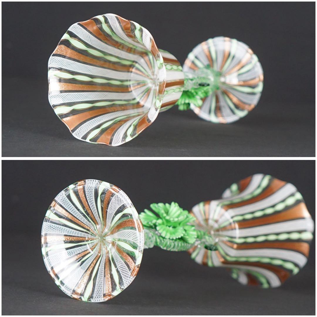 【MURANO】ベネチアンガラス ムラーノ レース ワイングラス ゴブレット