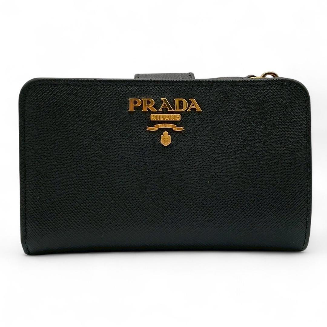 Y【最終価格】プラダ サフィアーノメタル 1ML225 コンパクトウォレット