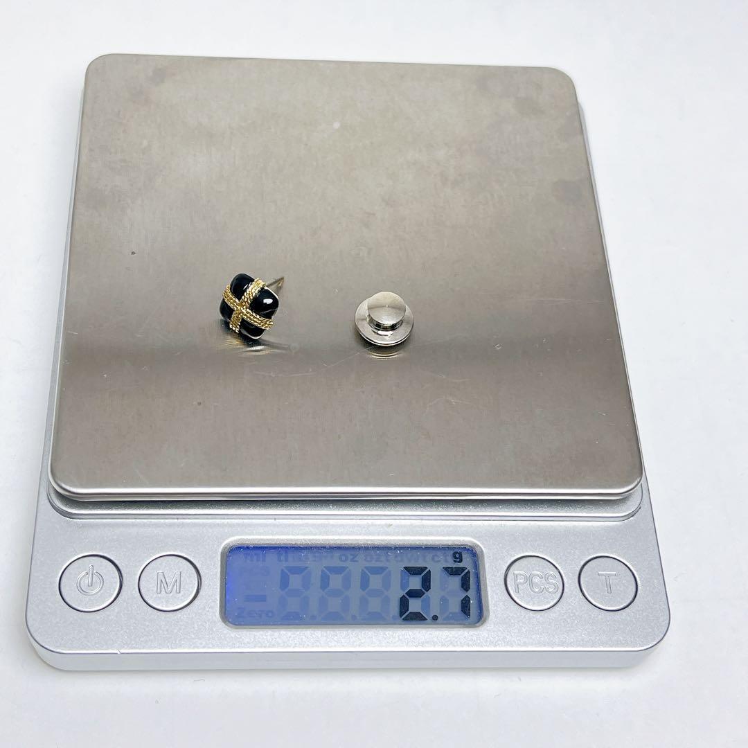 ティファニー　スクエア オニキス　コンビ　ピンブローチ　ピンズ　925 750