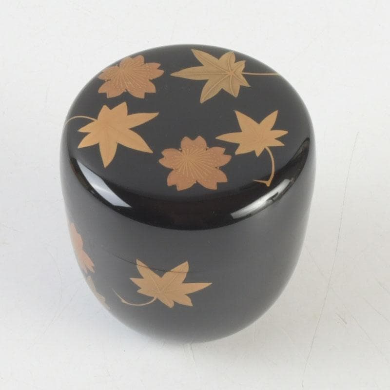 茶道具　山中塗　中村宗悦作　雲錦蒔絵　中棗　共箱　V　9300