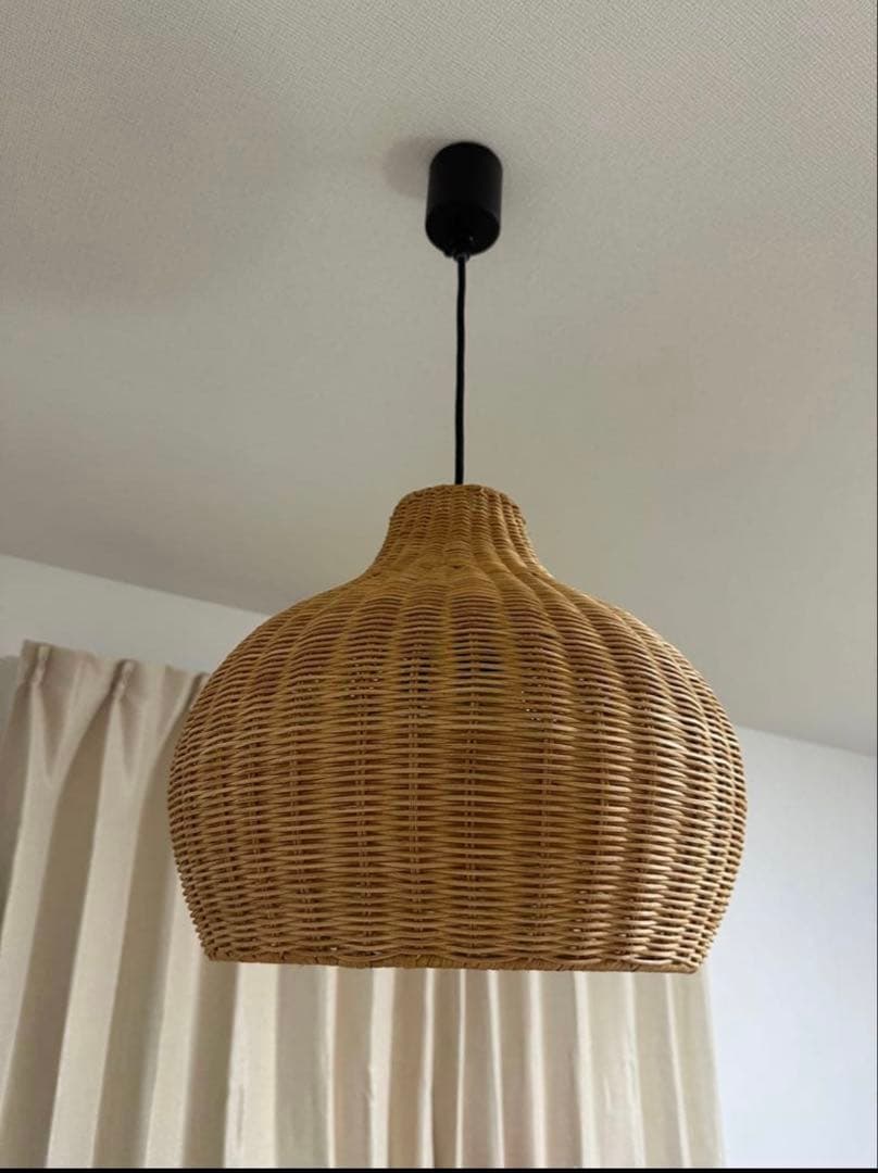ラタンシェードペンダントライト 3灯 ANM 照明 電球付き ニトリ 美品