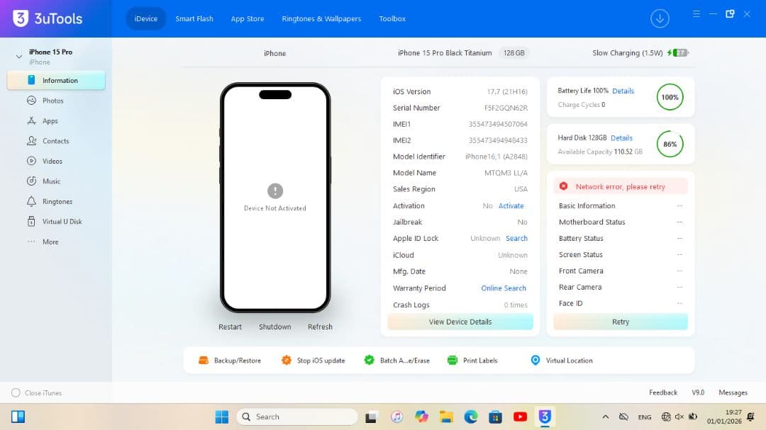iPhone 15 Pro ブラックTitanium 128GB|ロジックボード