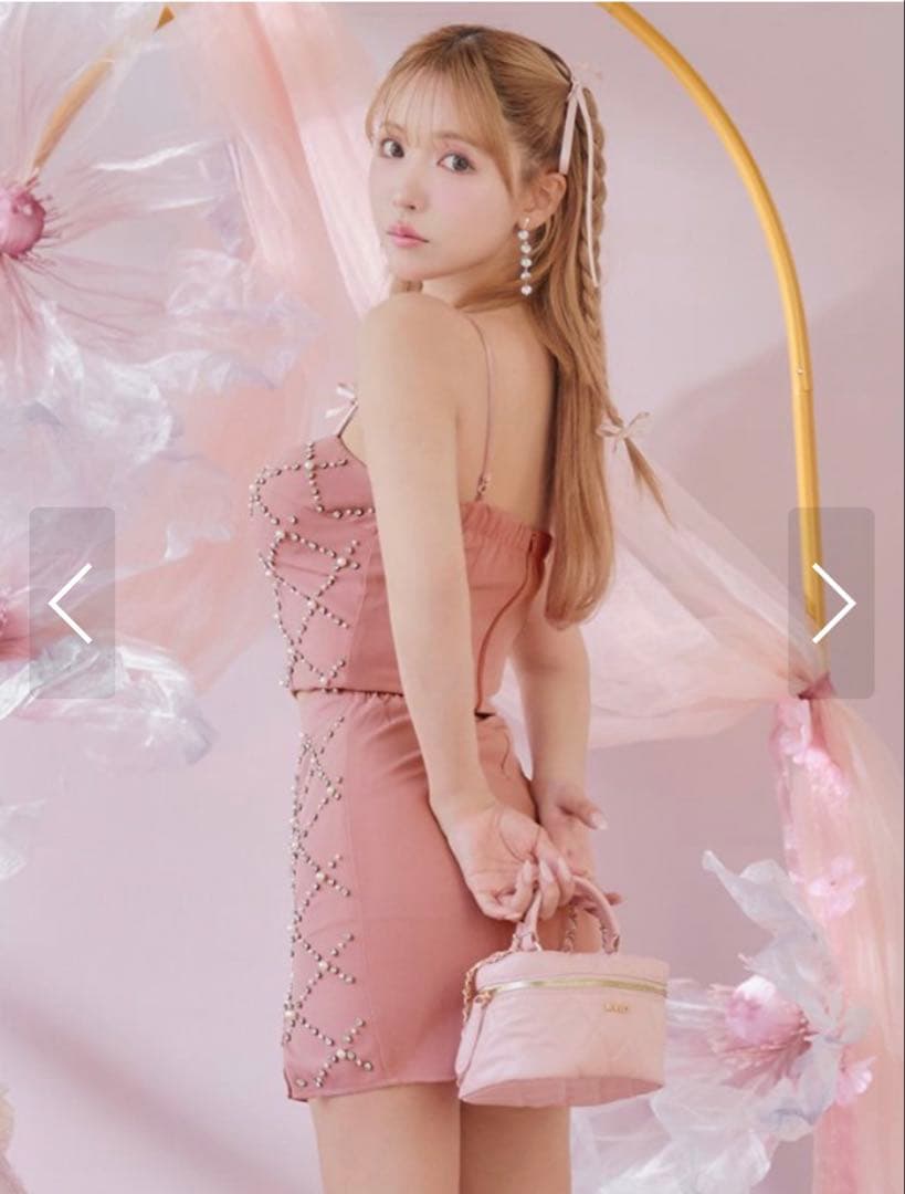 パールビジューキャミセットアップミニドレス