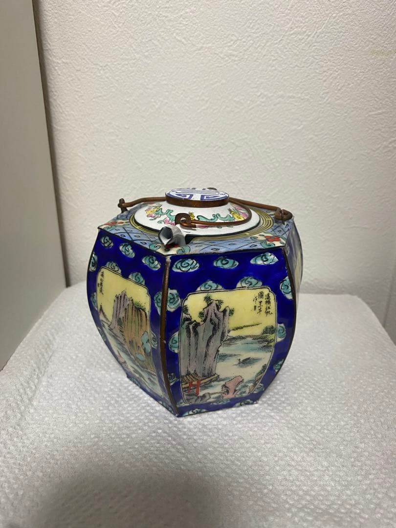 中国 六角酒器　チロリ　熱燗　大明宣徳　アンティーク　ヴィンテージ 徳利 古美術